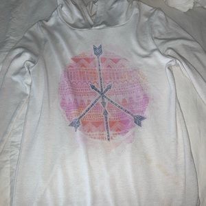 A white with some colors hoodie top!